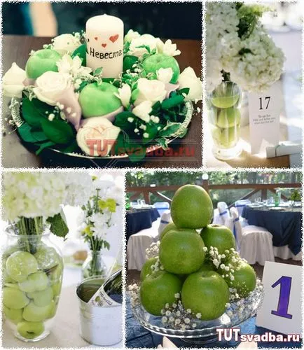 Зелени ябълки върху снимките от сватбата на - сватба сватба портала тук