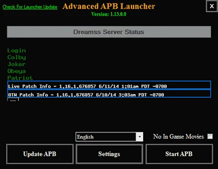 Részletes APB launcher - ahelyett, hogy több ezer cfg - APB Reloaded