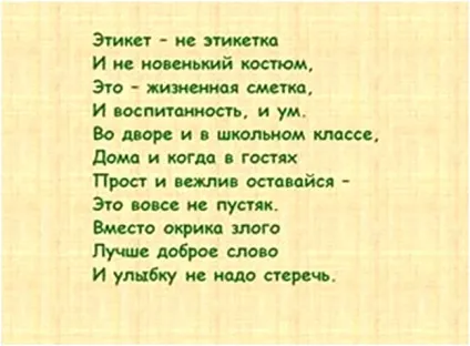 Правила етикету для дітей в картинках і віршах (правила) Правила етикету для дітей в картинках і віршах