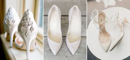 Fehér cipő az esküvőre - menyasszonyi cipő divat modellek, fotó