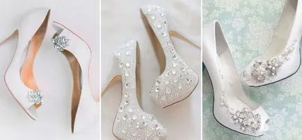 Fehér cipő az esküvőre - menyasszonyi cipő divat modellek, fotó