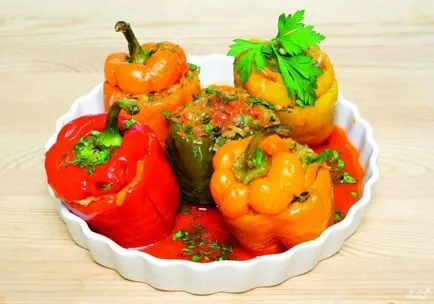 Paprika, töltött zöldségek - lépésről lépésre recept fotók