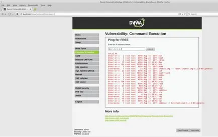 Fir-ar aplicație web vulnerabile (dvwa) - Instrumente Linux kali