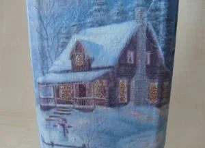 Decoupage Christmas palackok