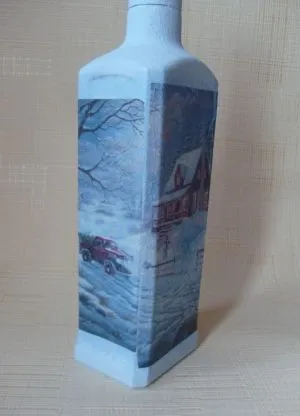 Decoupage Christmas palackok