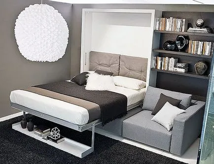 Proiectarea un dormitor cu o canapea extensibilă în loc