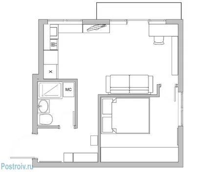 Design 1 szobás lakás 30-35 nm