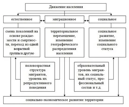 Движението на понятието население, видове, функции