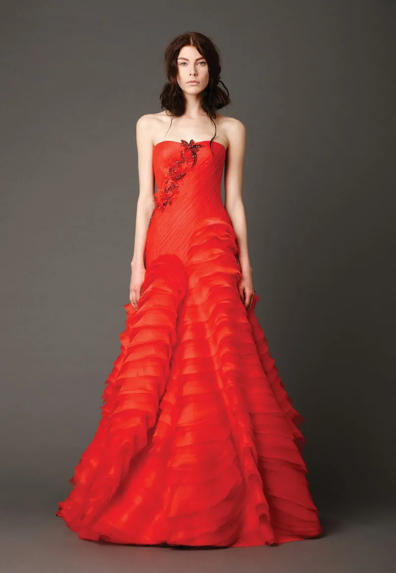 Photo divat piros menyasszonyi ruhák 2017