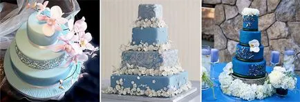Kék esküvői torta legszebb tervezési lehetőségeket