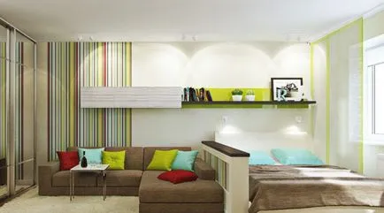 Hálószoba belső nappali 18 négyzetméteres rendezési, bútorok és színes (35 fotó)