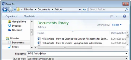 Как да промените името на файла, за да се използва по подразбиране, когато спасяването думата документи