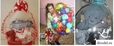 Cum cadou originale - ambalate într-un balon, prezintă propriile sale mâini