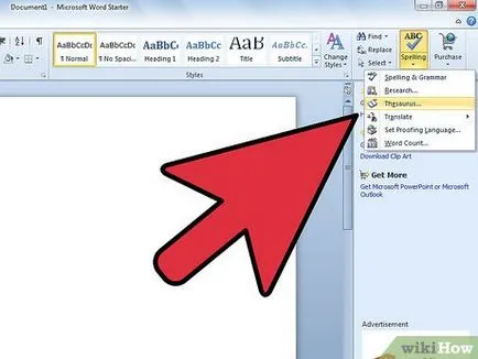 Hogyan kell használni a szinonimaszótár a Microsoft Word