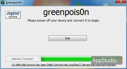 Cum să jailbreak folosind GreenPois0n - proiect appstudio