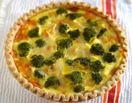 Quiche a brokkoli és a csirke összetevők, főzés, OMJ