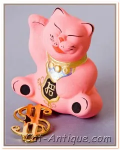 Maneki-Neko, macska - jelképe a jó szerencse, katantik - macskák és régiségek