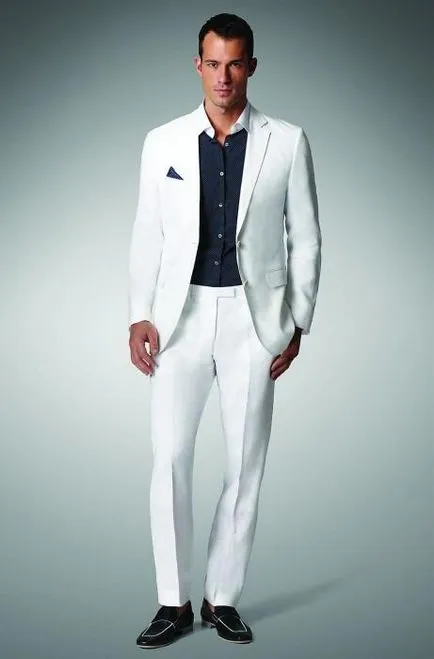 Мъжки бял костюм тайни безупречен гардероб