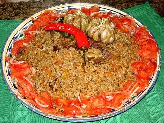 Националната узбекски кухня, основни ястия, ориз