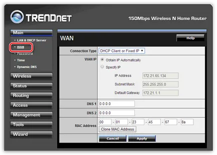 Configurarea router TRENDnet