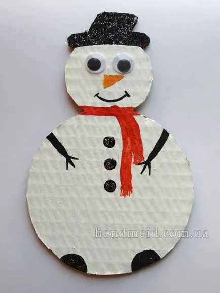 Коледни занаяти с деца снежен човек от картон