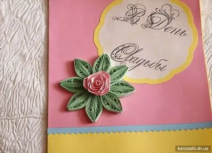 Kártyák Quilling technika születésnapját a saját kezével fotókkal