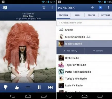 Pandora internetes rádió - letöltés android