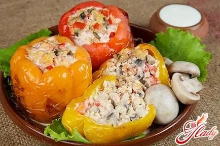 Peppers пълнени със зеленчуци, как да готвят