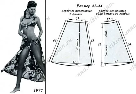 Plaja fusta la miros (model - schemă) - „stil retro, de moda si de cusut“