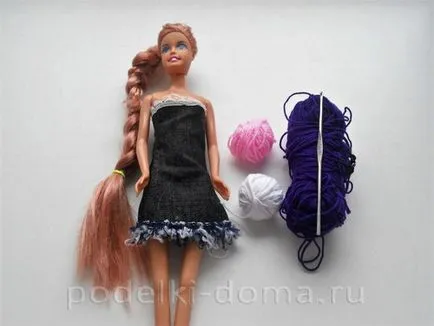 Rapunzel ruha Barbie baba (Horgolt), egy doboz ötletek és műhelyek
