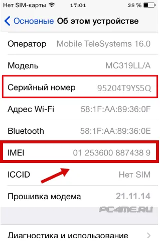 Verificarea pe iPhone Apple on-line