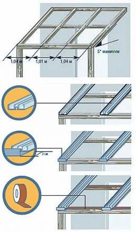 Acoperișul transparent, cu mâinile sale, portalul de construcție