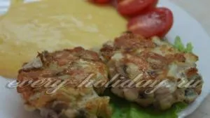 Рубані котлети з курки з грибами (котлети) Рубані котлети з курки з грибами