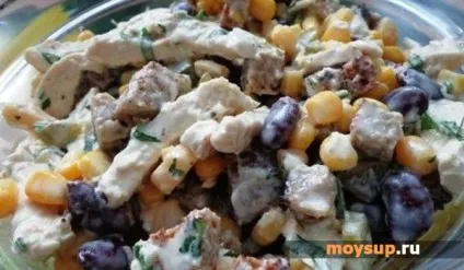 Салат з квасолею, шинкою і сухариками - смачне меню на кожен день (салат) Салат з квасолею, шинкою і сухариками - смачне меню на кожен день