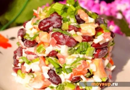 Салат з квасолею, шинкою і сухариками - смачне меню на кожен день (салат) Салат з квасолею, шинкою і сухариками - смачне меню на кожен день