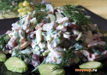 Салат з квасолею, шинкою і сухариками - смачне меню на кожен день (салат) Салат з квасолею, шинкою і сухариками - смачне меню на кожен день