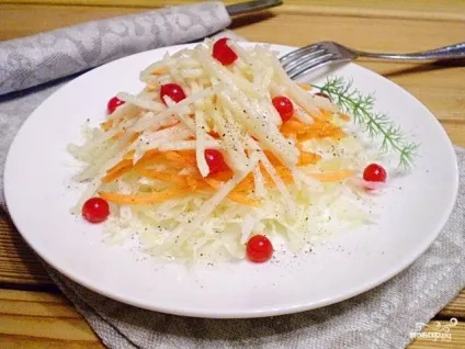 Салат з капусти з оцтом - покроковий рецепт з фото на