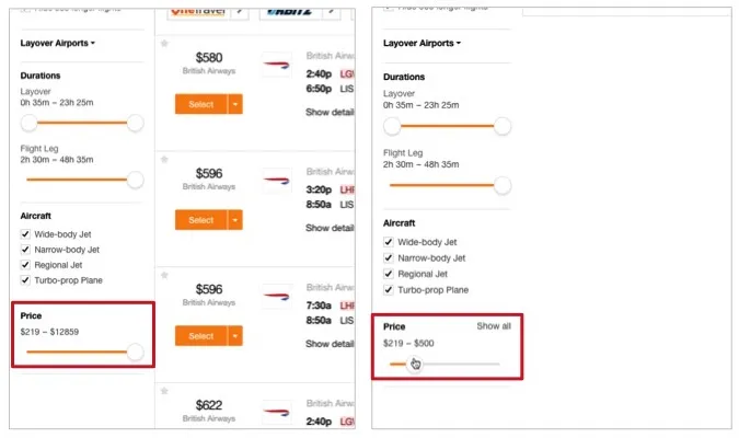 Secretele uzabilitate intenția de utilizator și filtre de căutare