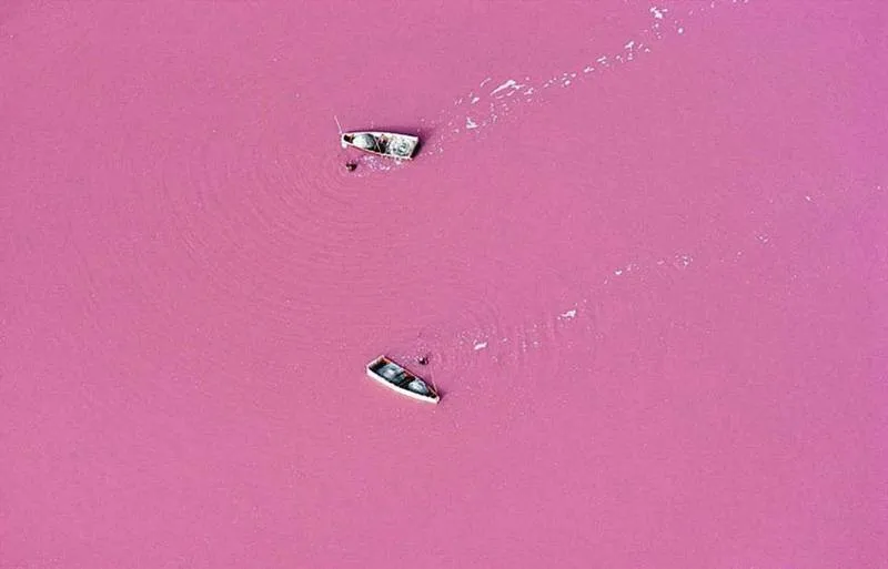 Szenegál Pink Lake Retba Afrikában