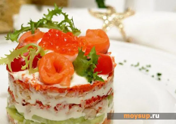 salata Layered de somon cu cartofi si branza - Yum