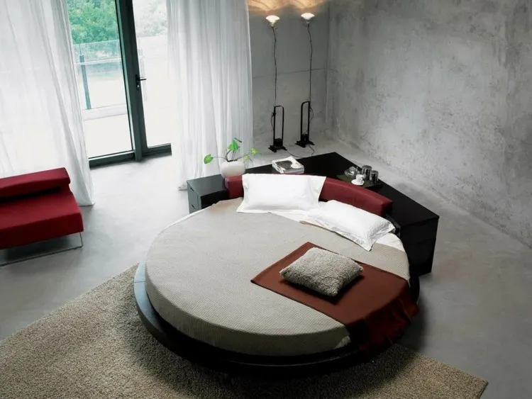 Спалня с кръгло легло, 36 снимки