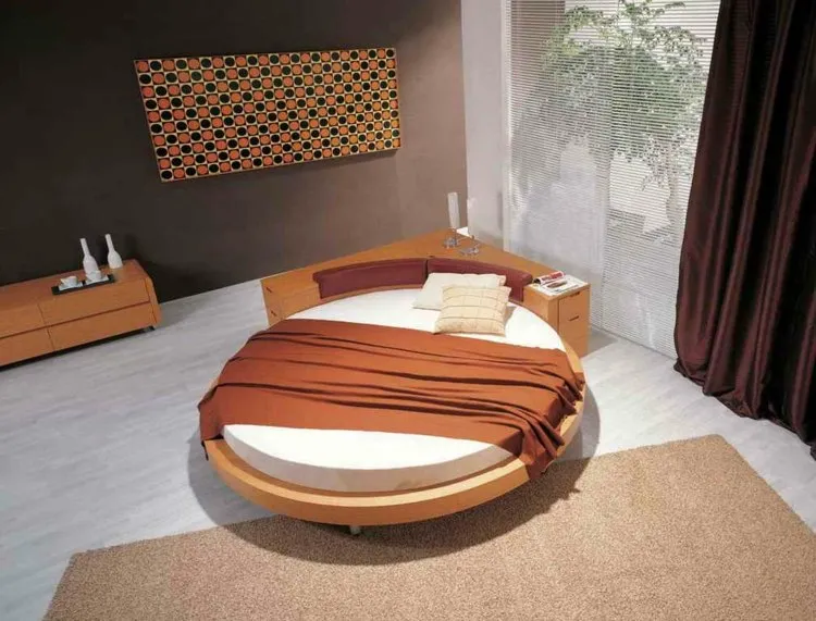 Спалня с кръгло легло, 36 снимки