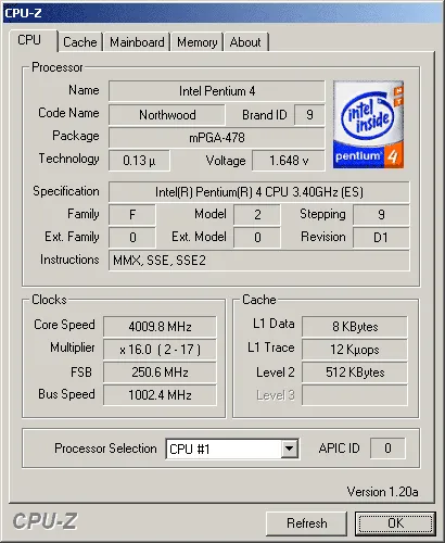 Összehasonlítás magok Pentium 4 Northwood Prescott és 4, 1 GHz-es
