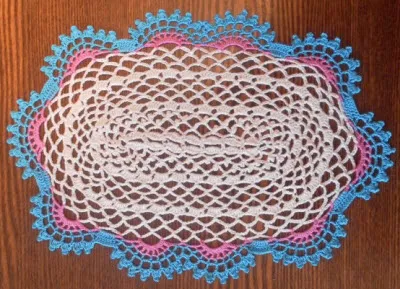 плетене схема плетени салфетки овален