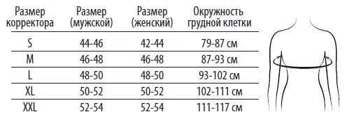 Избор маси бинтове и корсети размери