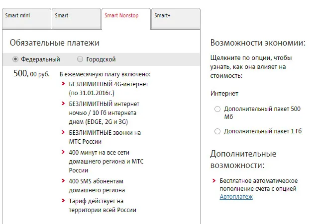 Оцени умен денонощна (денонощна) от MTS - как да се свържете, условия на билетите, коментари в детайли