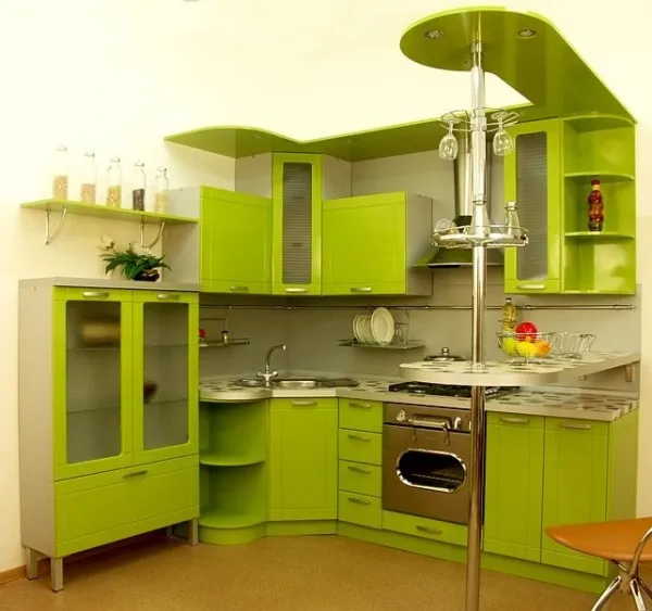 Corner kompakt konyha - tervezés (42 fotó) létrehozni a saját kezét, útmutató, fotók,