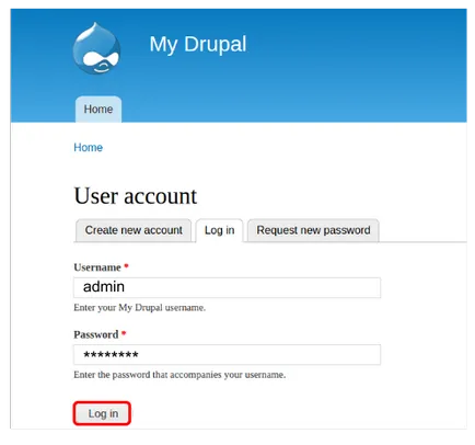 Вхід в адмін панель drupal