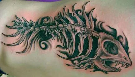 Jelentés tetoválás hal csontváz