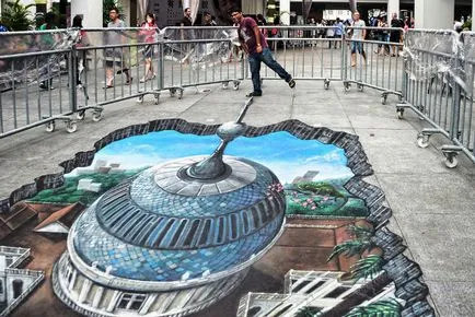 10 impresionante desene 3D pe asfalt, care au devenit cele mai moderne atracții